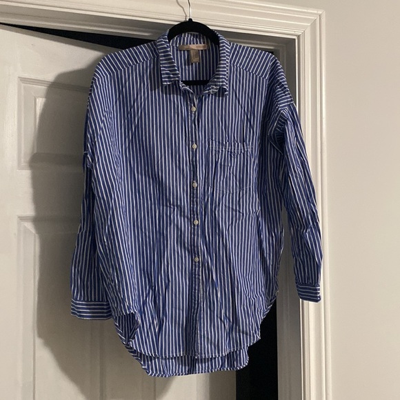 Blue and White Stripe button down - Picture 3 of 5
